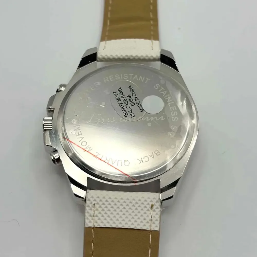 Silver & White Luis Cardini Men's Watch